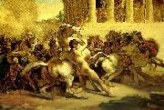 Theodore   Gericault la course de chevaux libres oil painting